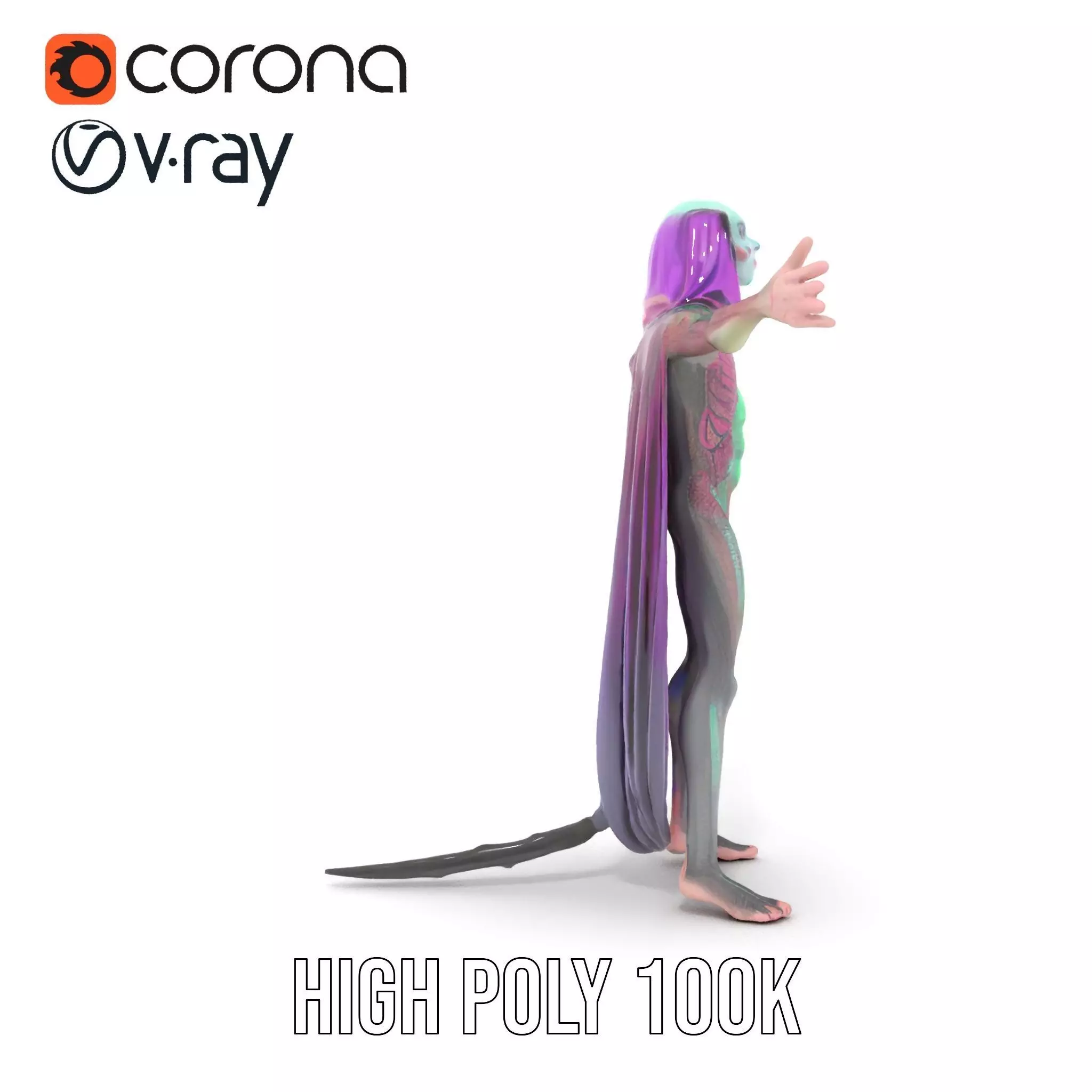 Alien Majestic Cloak model pack Low-poly 3D model_29