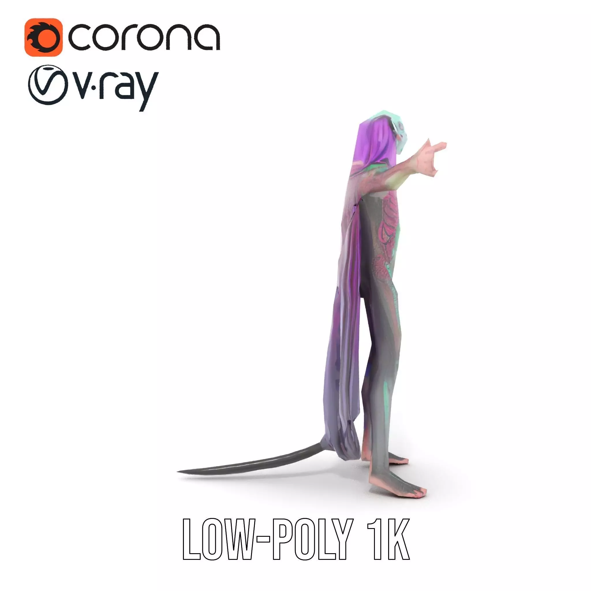 Alien Majestic Cloak model pack Low-poly 3D model_19