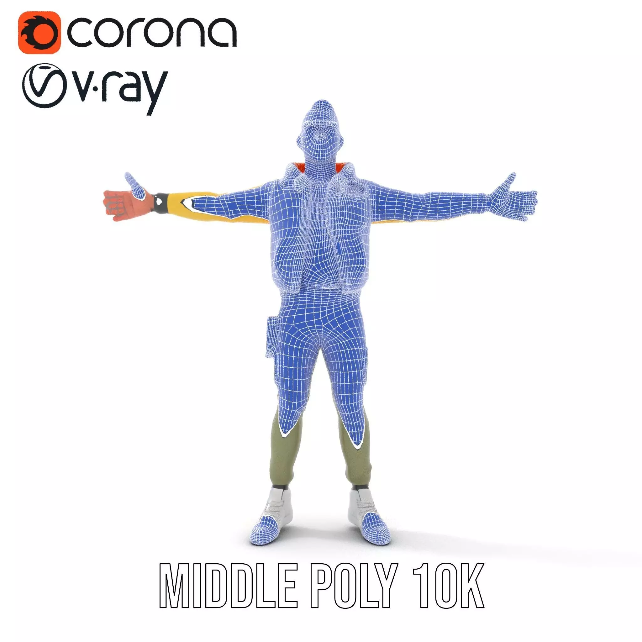 Stylish Yellow Jacket Character model pack Low-poly 3D model_28