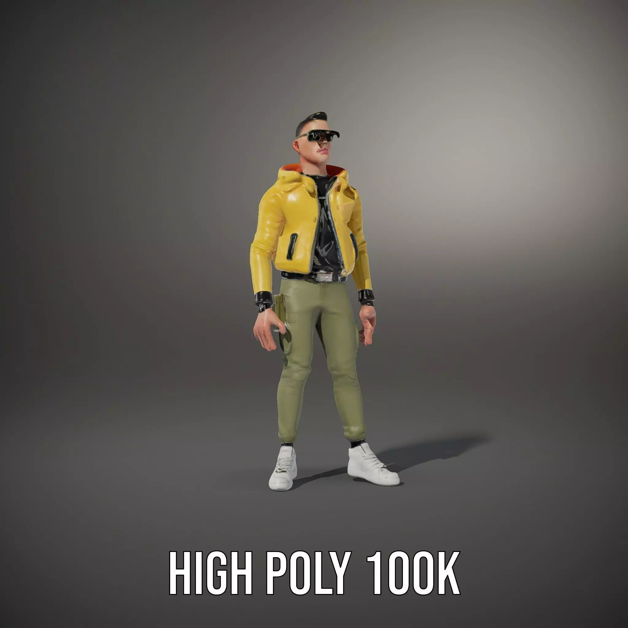 Stylish Yellow Jacket Character model pack Low-poly 3D model_19