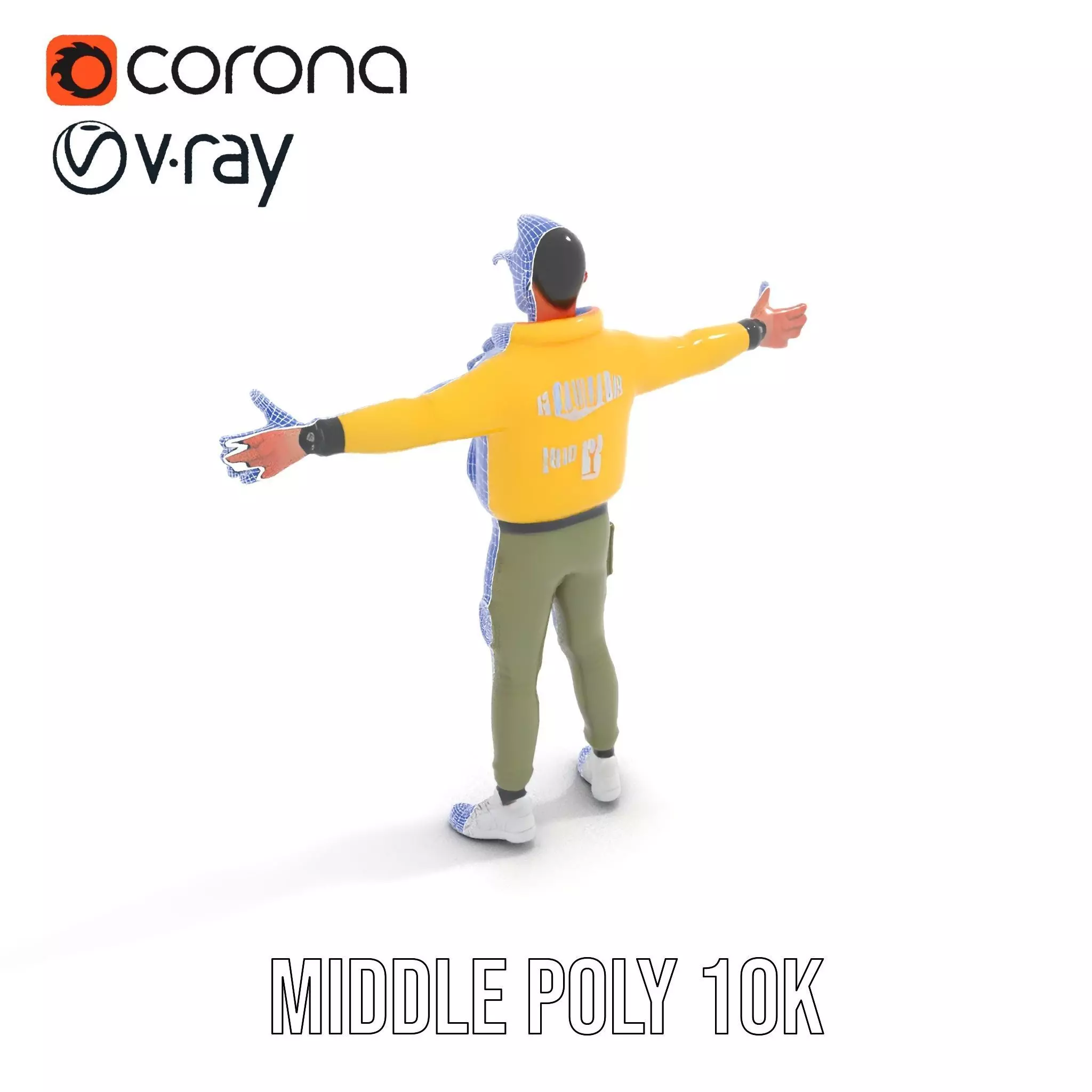 Stylish Yellow Jacket Character model pack Low-poly 3D model_31