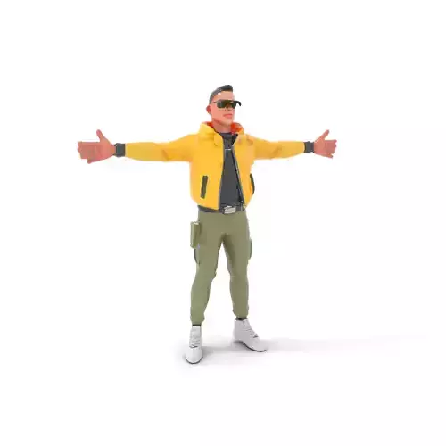 Stylish Yellow Jacket Character model pack Low-poly 3D model