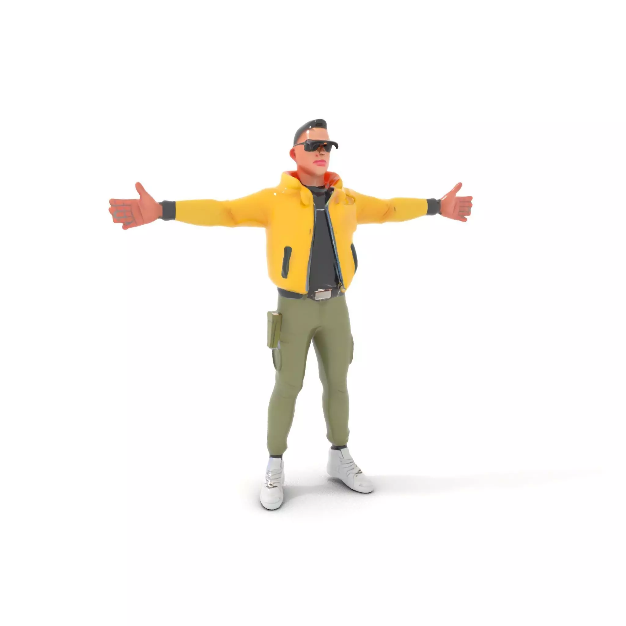Stylish Yellow Jacket Character model pack Low-poly 3D model_6