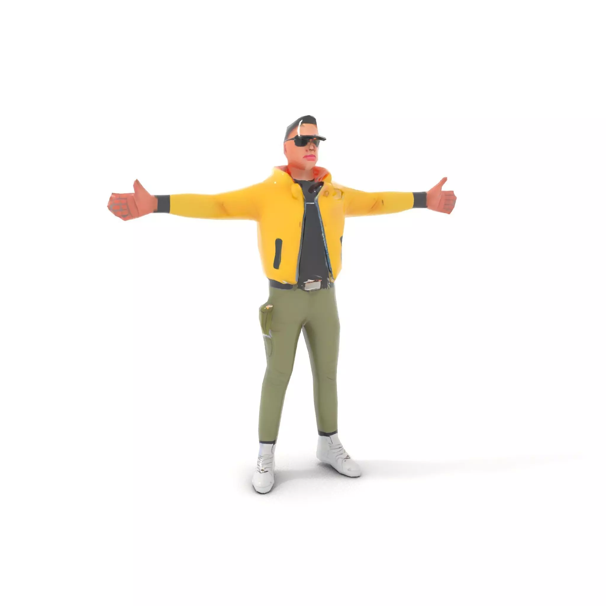 Stylish Yellow Jacket Character model pack Low-poly 3D model_12