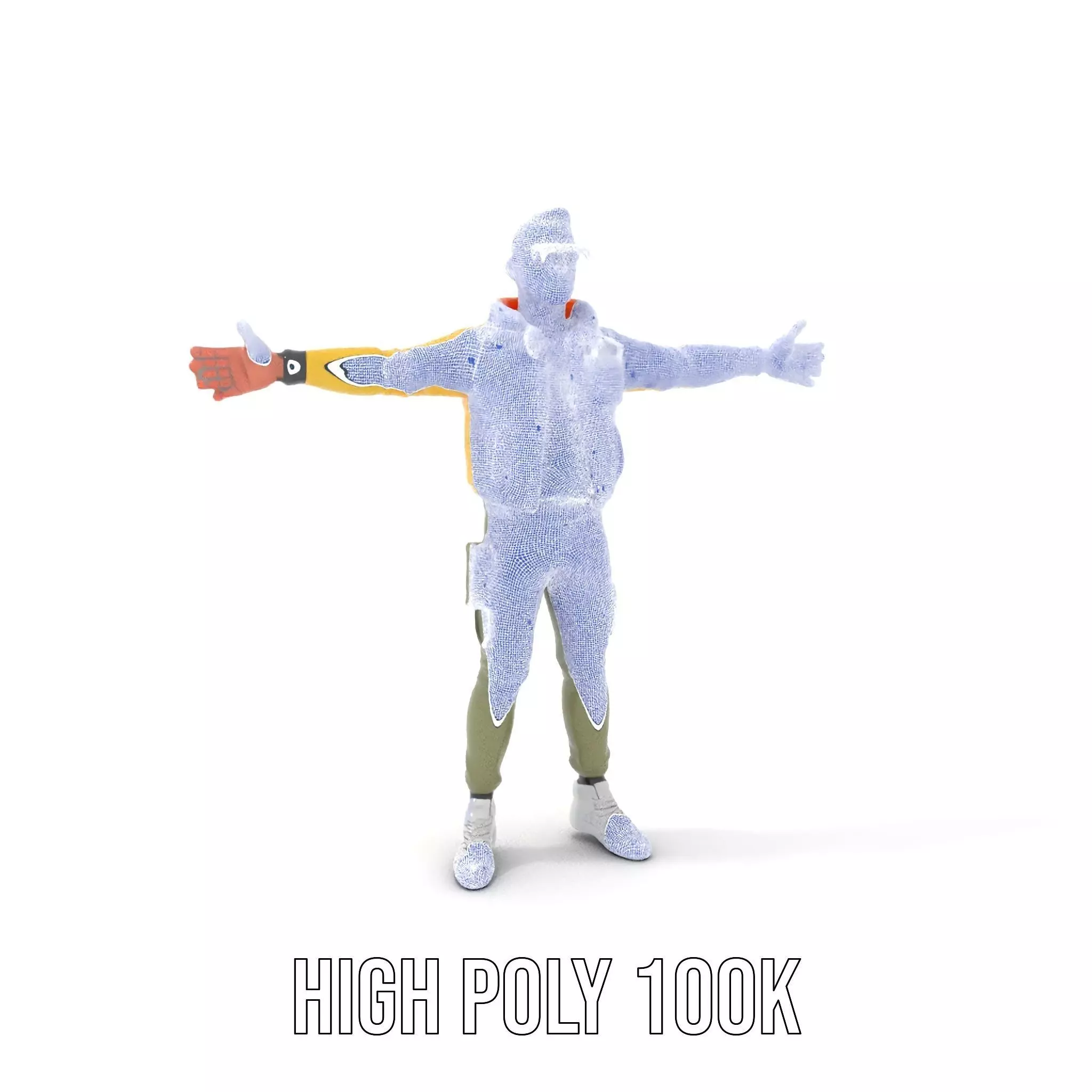 Stylish Yellow Jacket Character model pack Low-poly 3D model_5