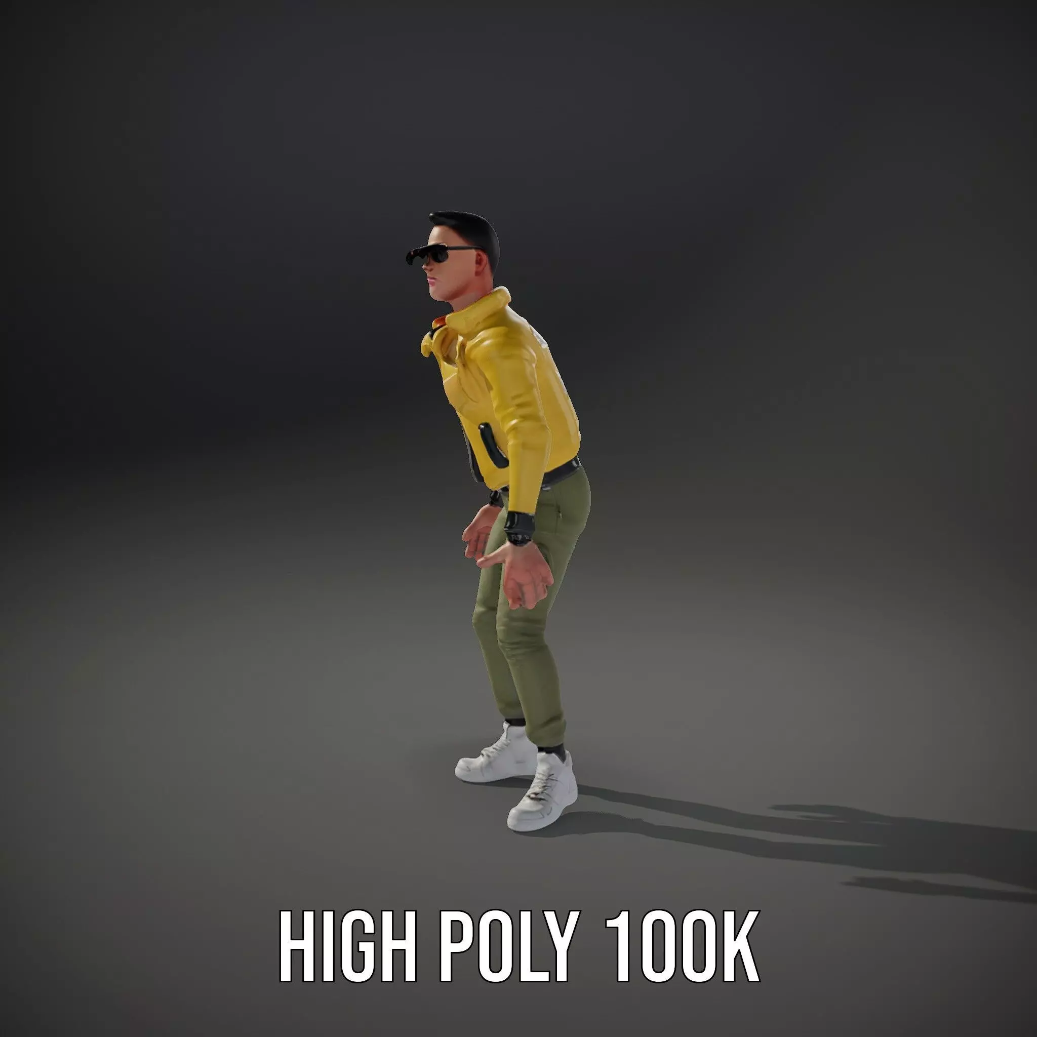 Stylish Yellow Jacket Character model pack Low-poly 3D model_27