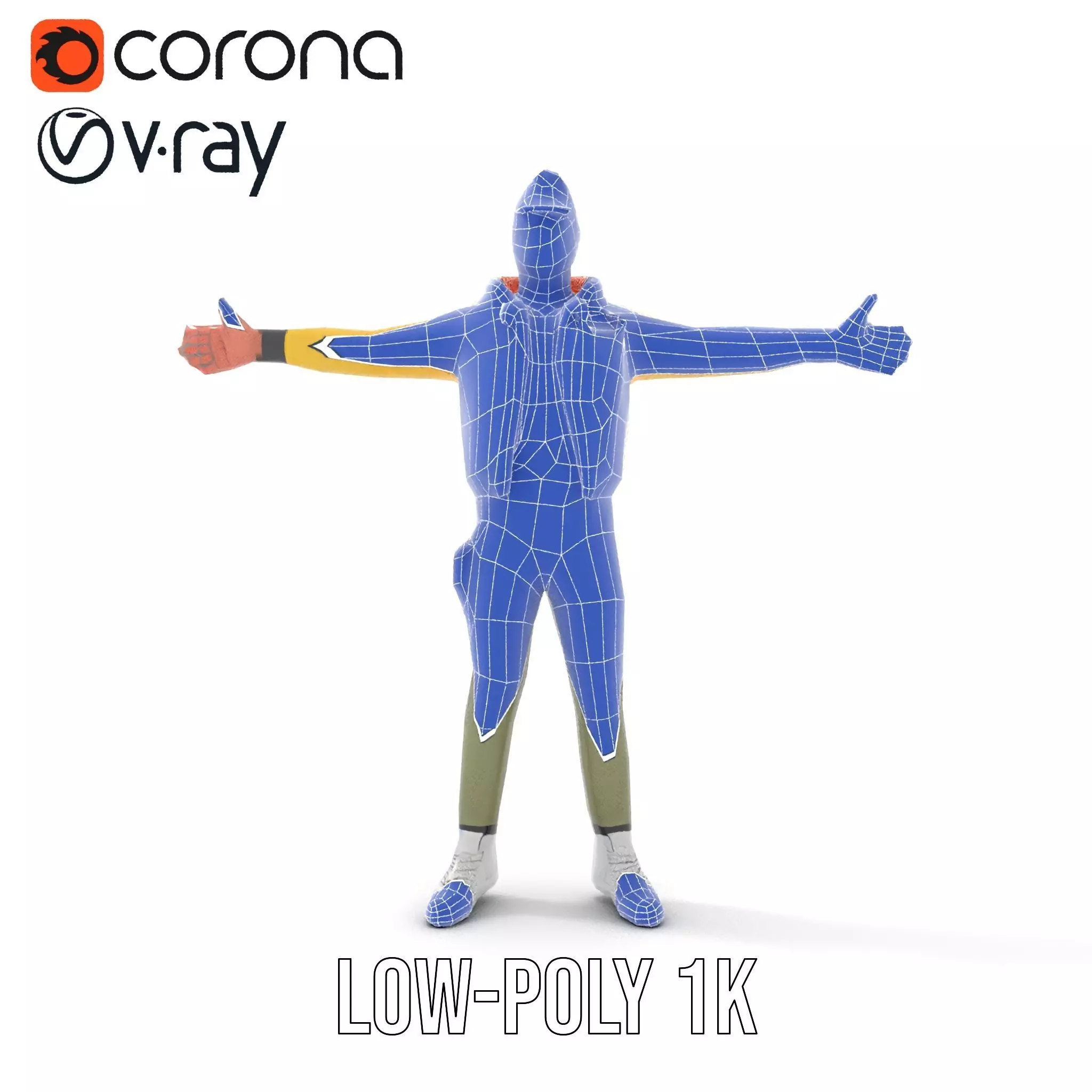 Stylish Yellow Jacket Character model pack Low-poly 3D model_23