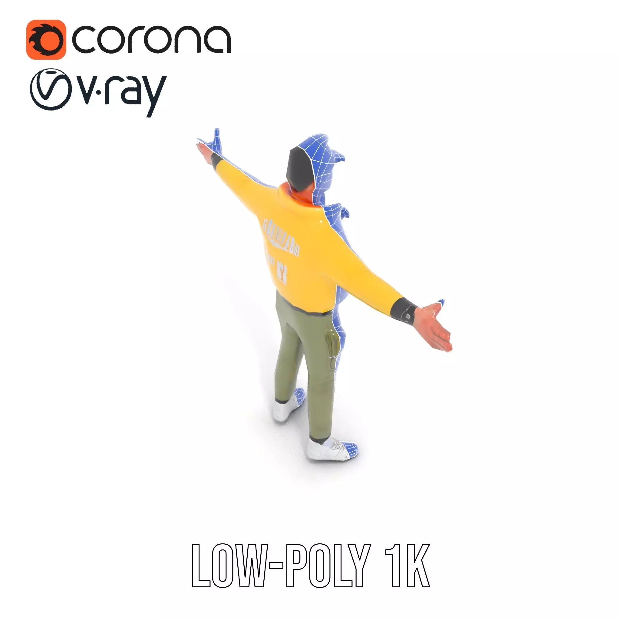 Stylish Yellow Jacket Character model pack Low-poly 3D model_15