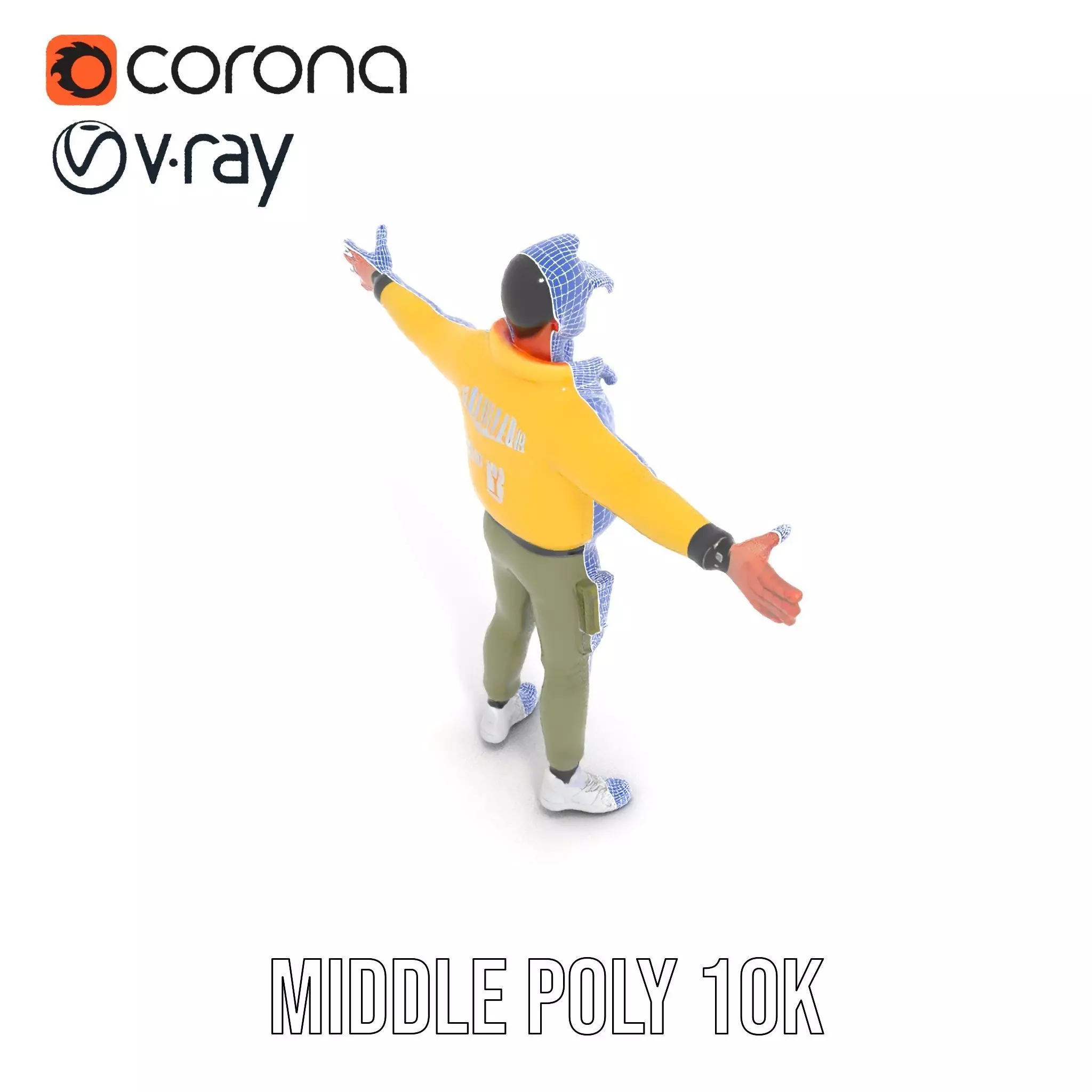 Stylish Yellow Jacket Character model pack Low-poly 3D model_20