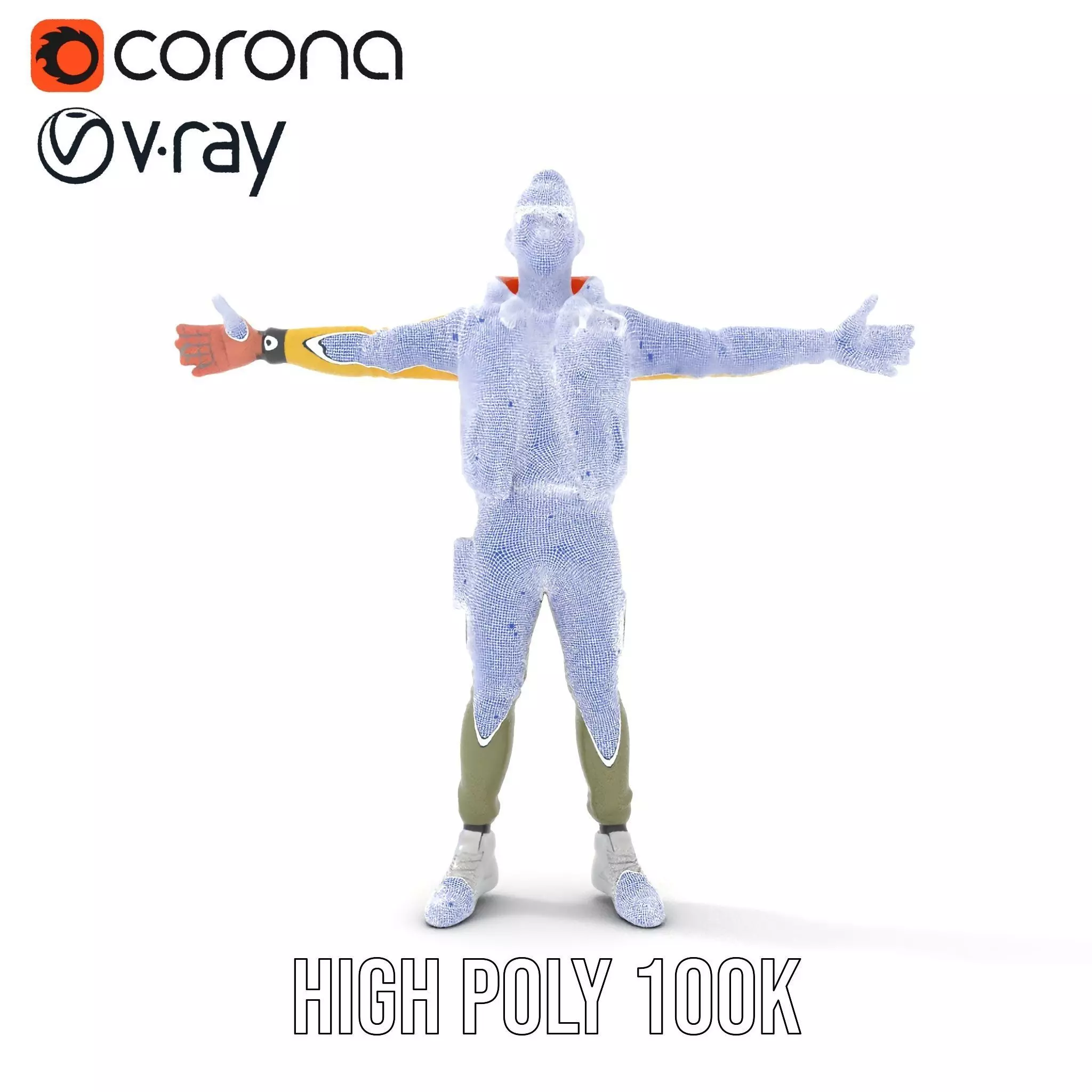 Stylish Yellow Jacket Character model pack Low-poly 3D model_34