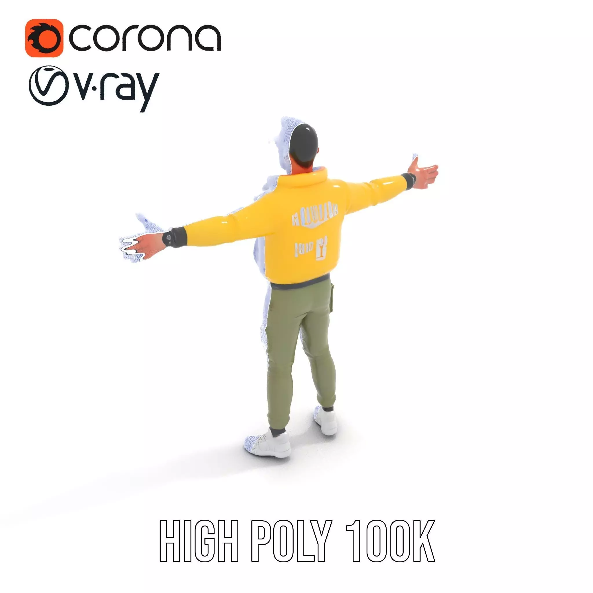 Stylish Yellow Jacket Character model pack Low-poly 3D model_30