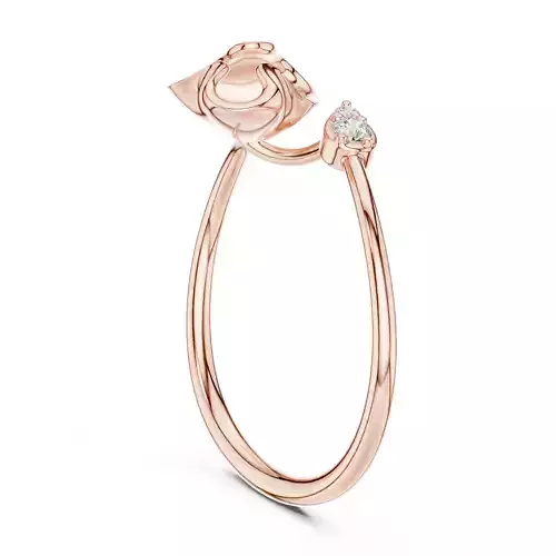 Round Cut Diamond Curve Engagement Wedding Ring 3DM STL Video