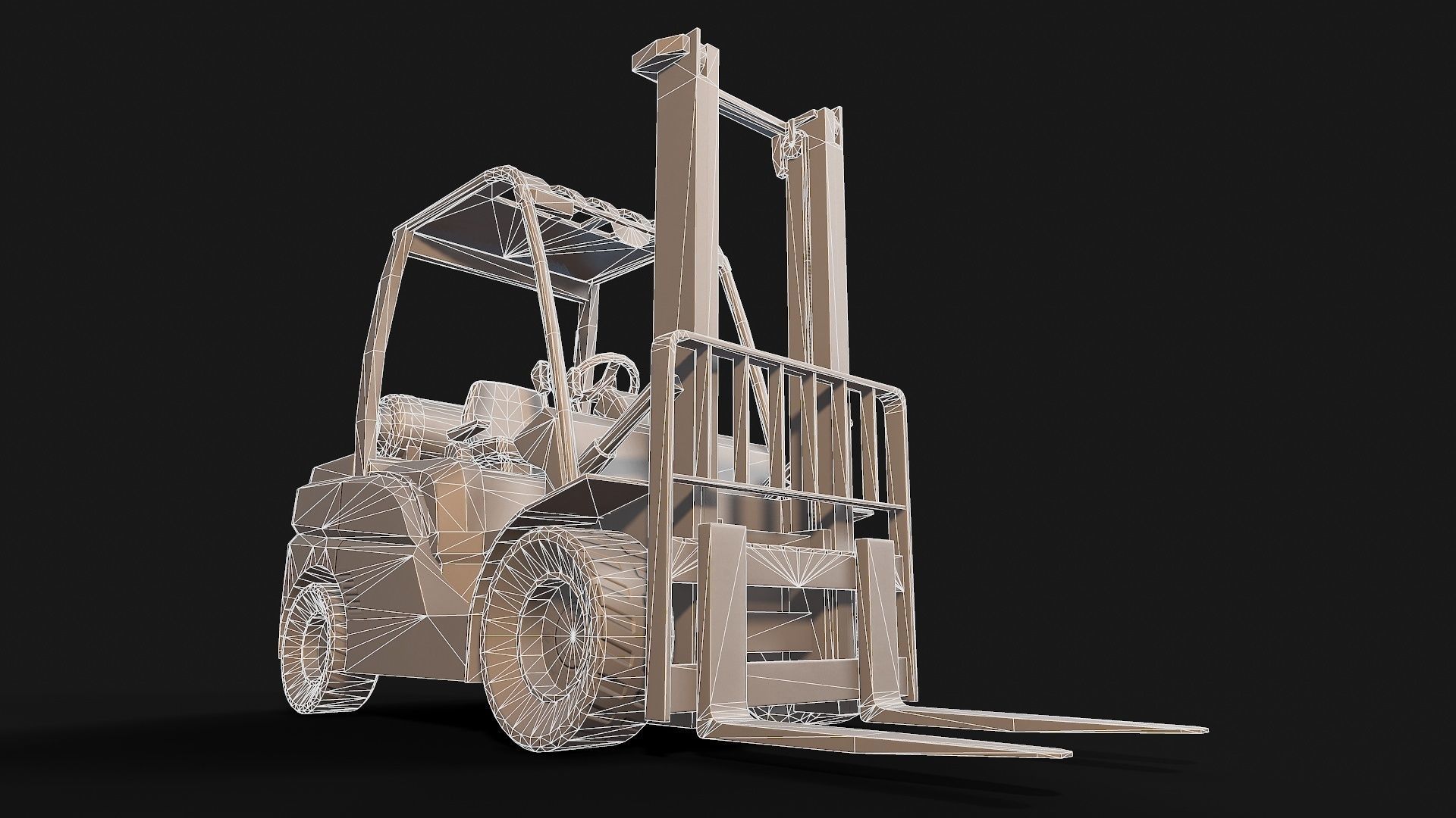 Low-poly PBR Forklift Truck Low-poly 3D model_12