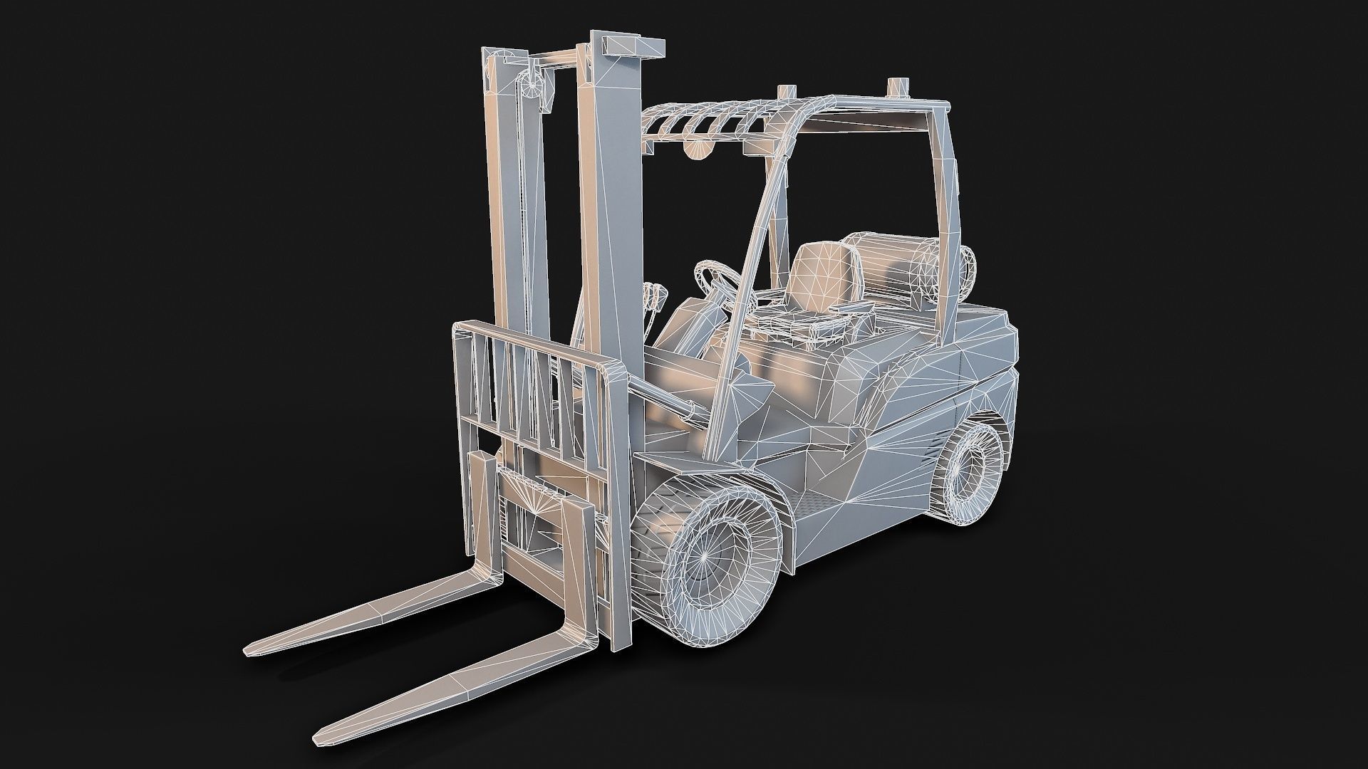 Low-poly PBR Forklift Truck Low-poly 3D model_6