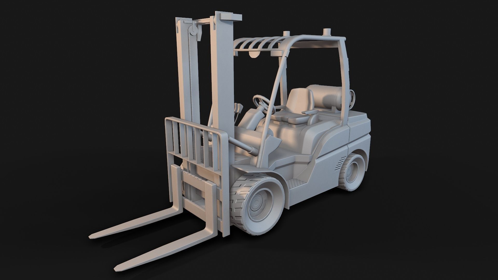Low-poly PBR Forklift Truck Low-poly 3D model_5