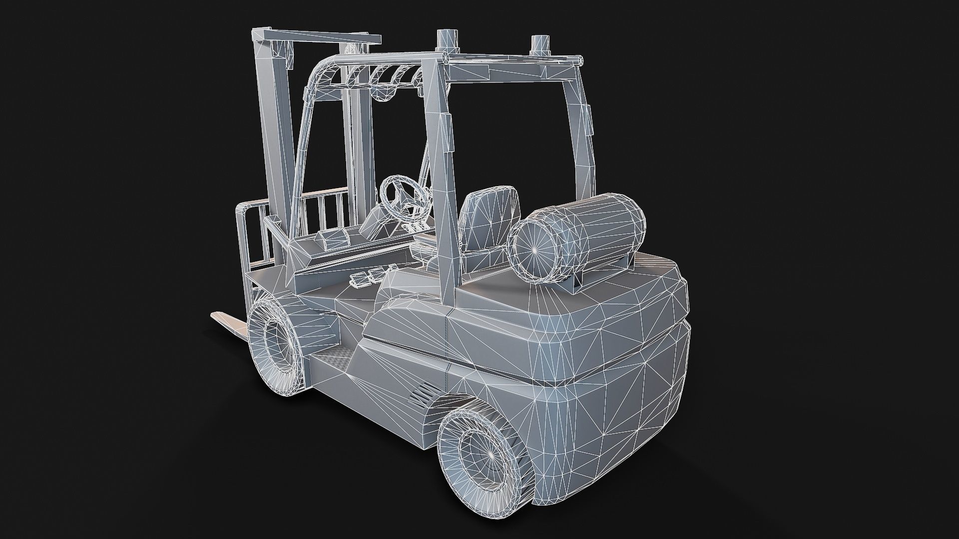 Low-poly PBR Forklift Truck Low-poly 3D model_8