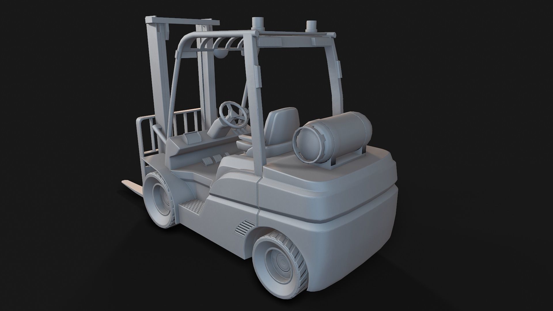 Low-poly PBR Forklift Truck Low-poly 3D model_7