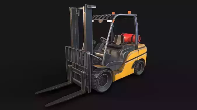 Low-poly PBR Forklift Truck Low-poly 3D model