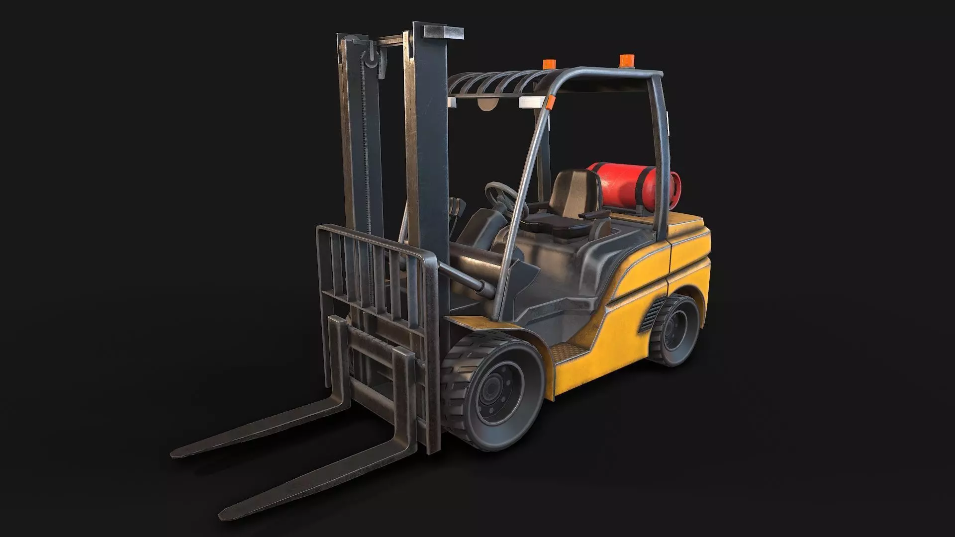 Low-poly PBR Forklift Truck Low-poly 3D model_0