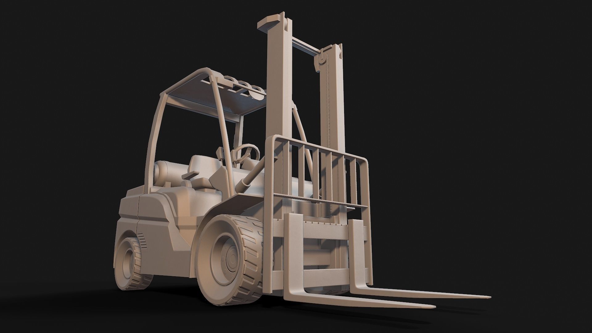 Low-poly PBR Forklift Truck Low-poly 3D model_11