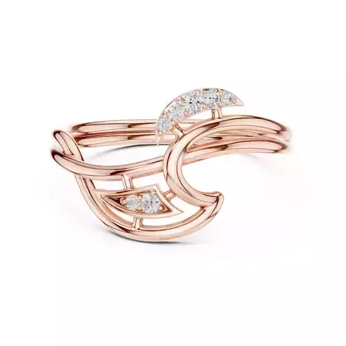 Round Diamond Half Moon Engagement Wedding Ring 3DM STL Video