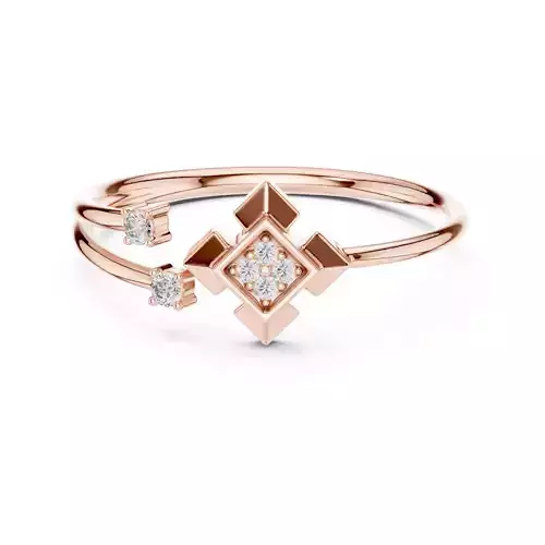 Round Diamond Square Shape SplitShank Wedding Ring 3DM STL Video