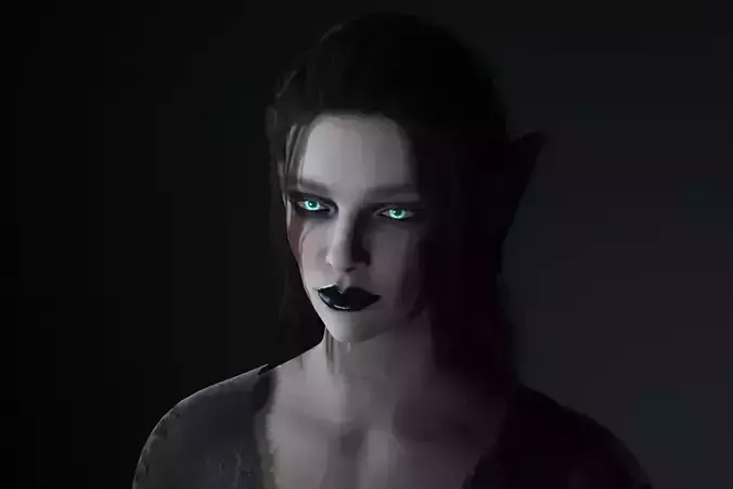 Dark Elf Sorceress  Realistic Fantasy Female Character