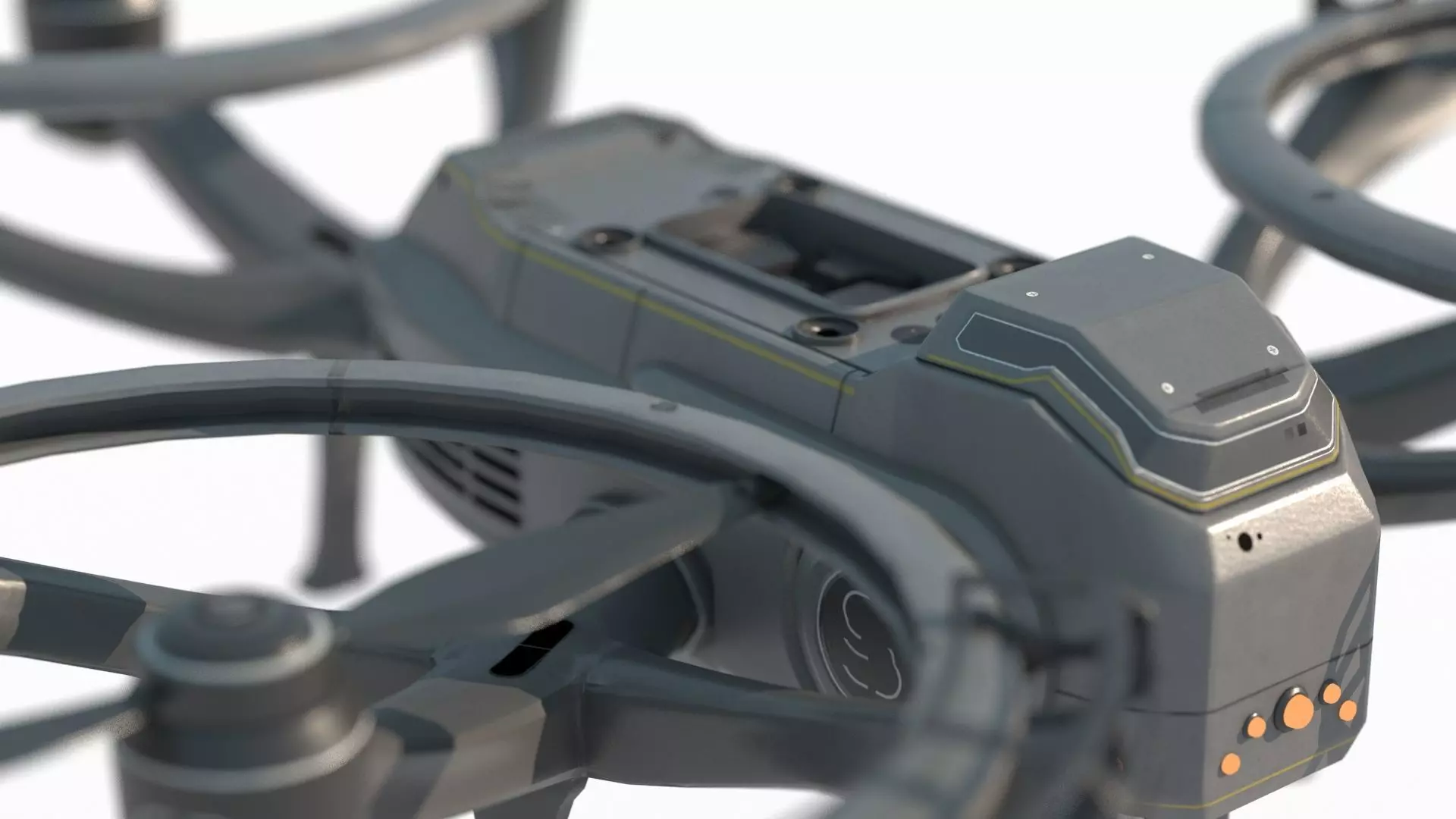 Unused sci-fi drone 3D model_9