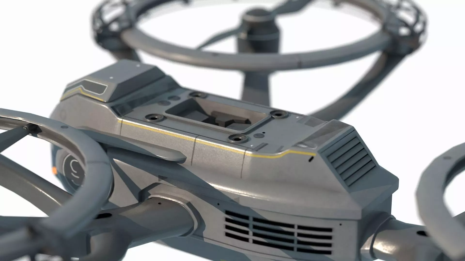 Unused sci-fi drone 3D model_2