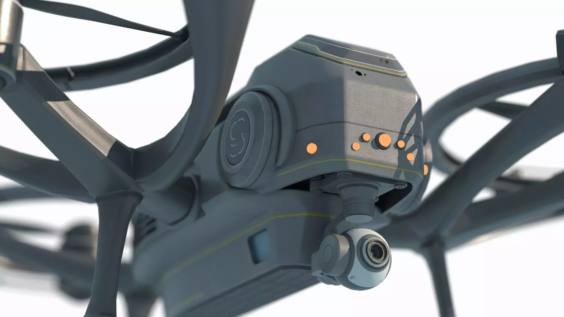 Unused sci-fi drone 3D model_1