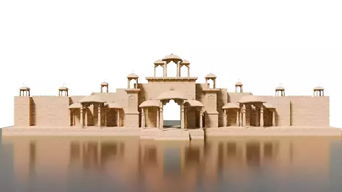 Indian rajasthani gate 3D model