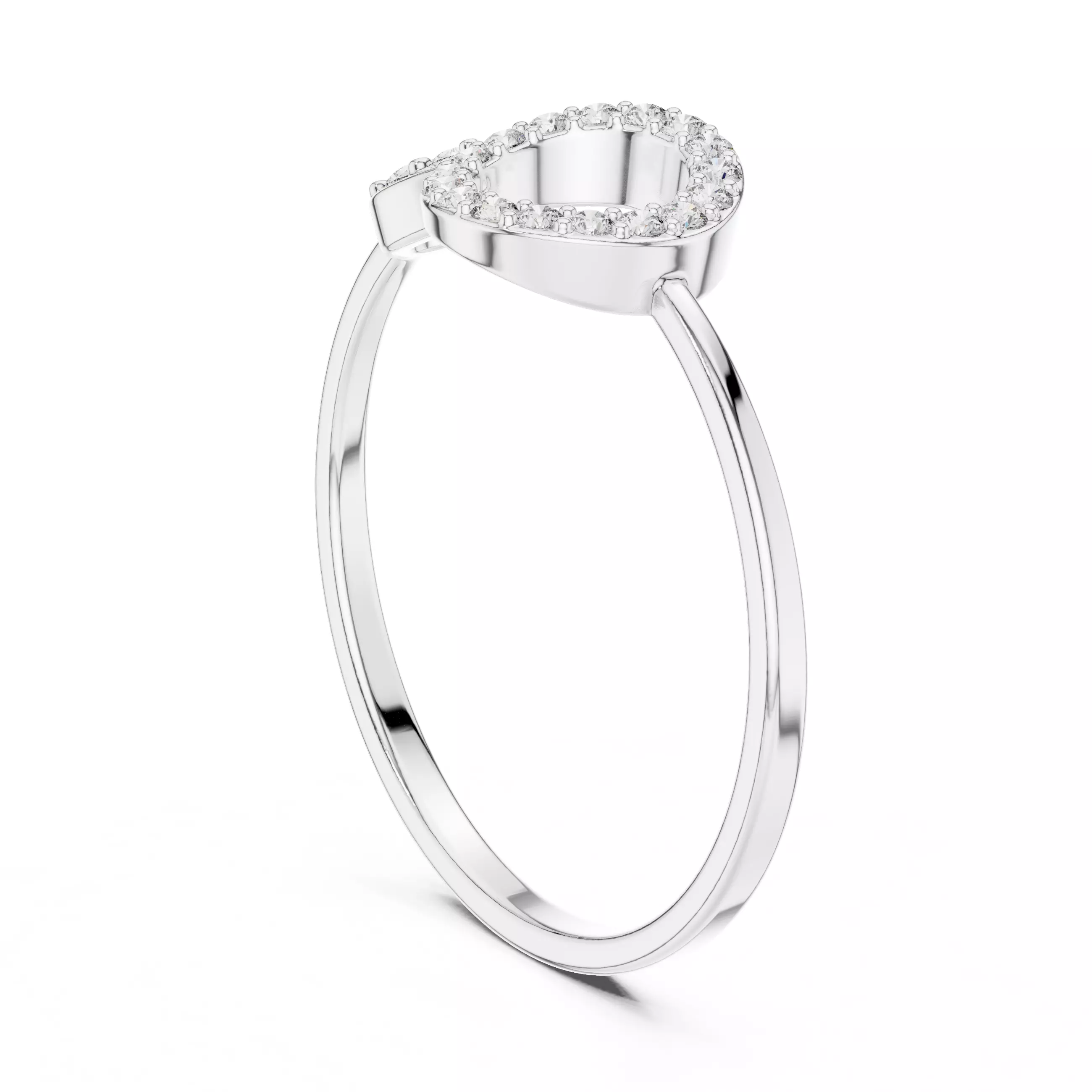 Round And Pear Shape Engagement Wedding Ring 3DM STL Video 3D print model_4