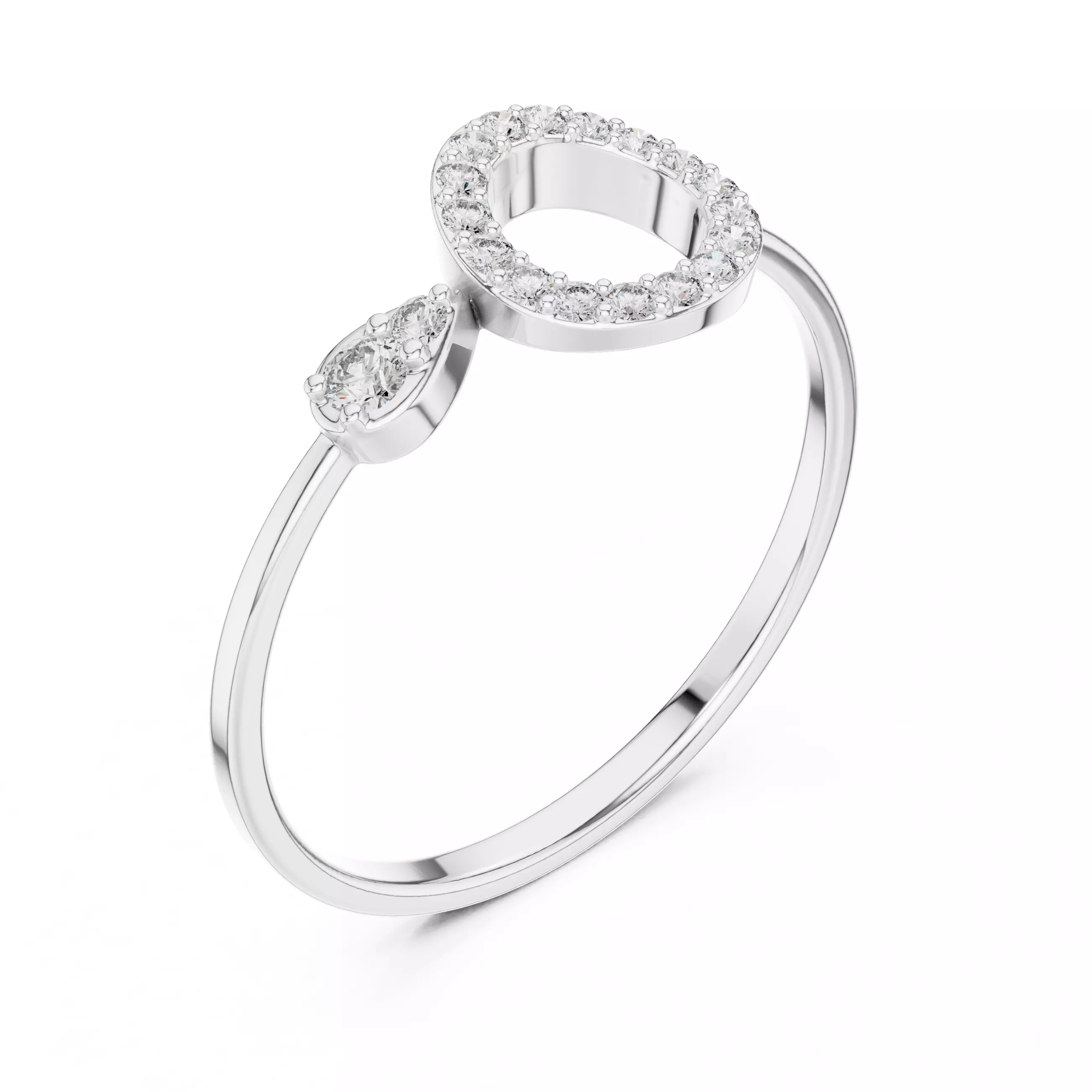 Round And Pear Shape Engagement Wedding Ring 3DM STL Video 3D print model_5