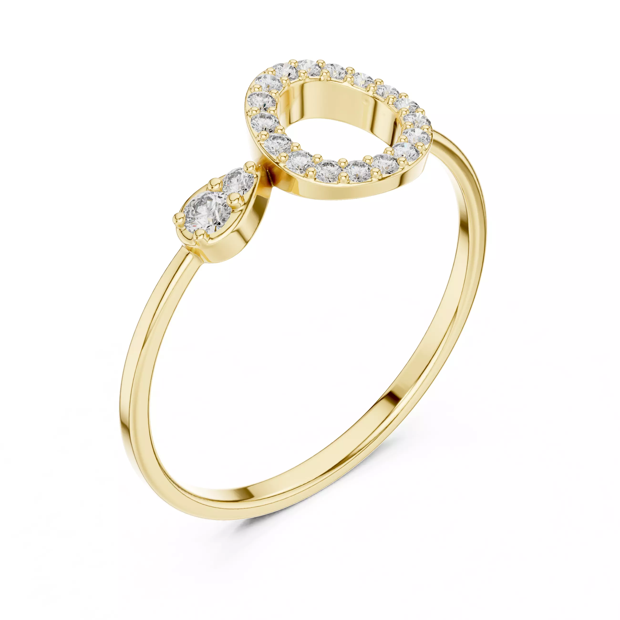 Round And Pear Shape Engagement Wedding Ring 3DM STL Video 3D print model_3