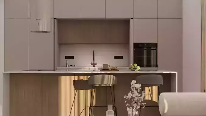 modern build-in kitchen design 