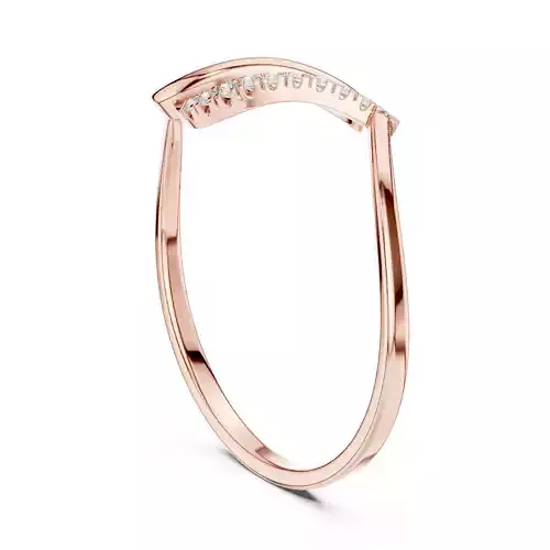 Round Cut Pave Diamond Curve Engagement Ring 3DM STL Video