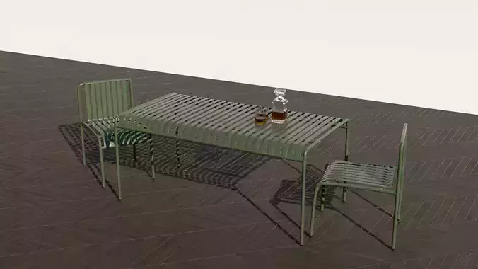 Sarek Outdoor Stackable Dining Chair and Dining Table