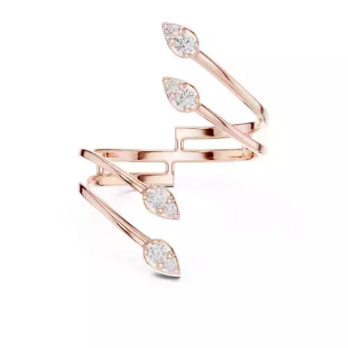 Round Cut Diamond Bypass Shank Wedding Ring 3DM STL Video