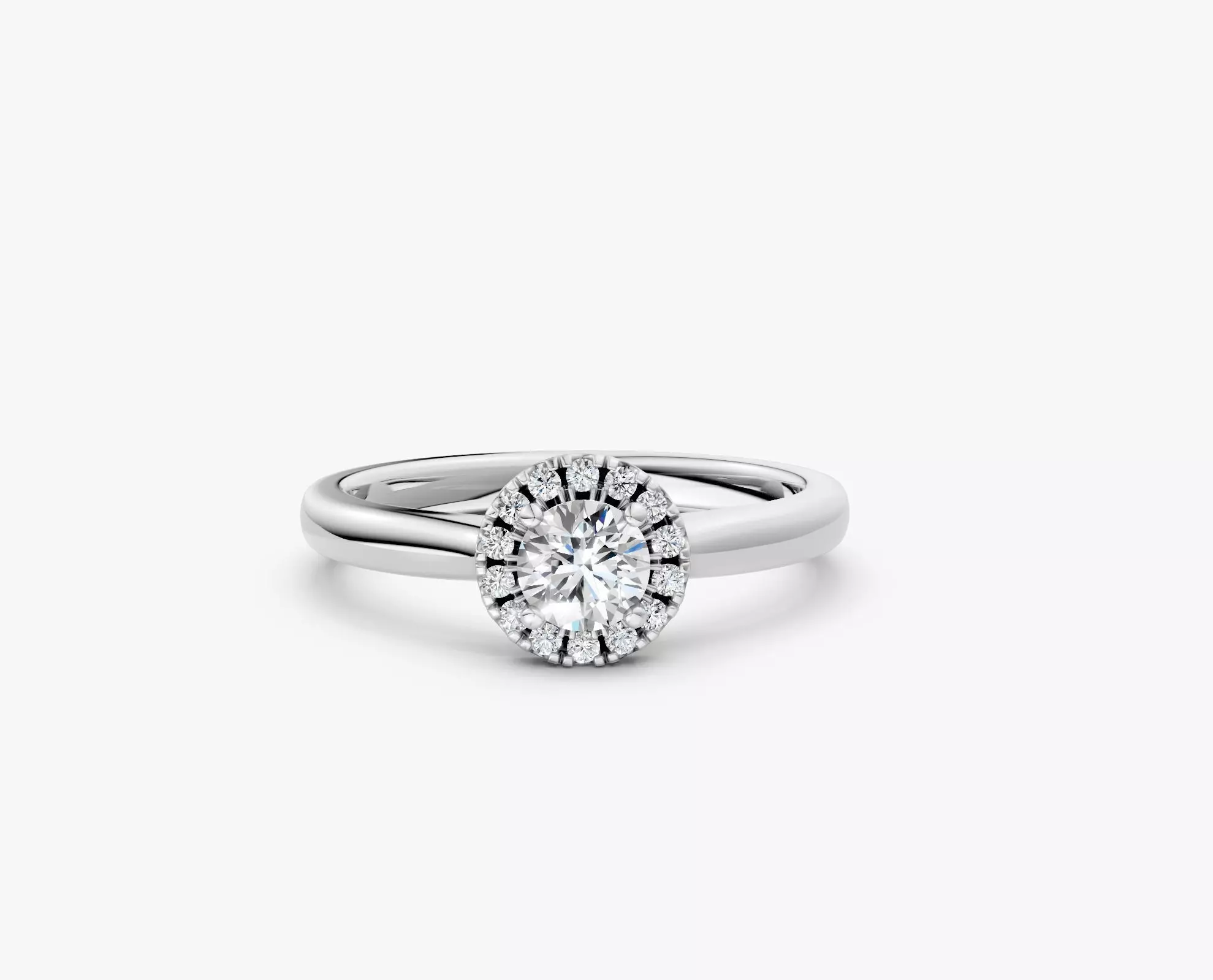 ZDR03-33CT Halo round diamond engagment ring 33 ct 3D print model_1