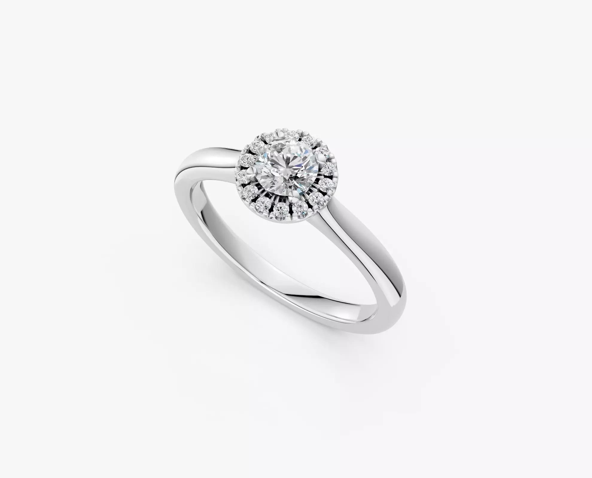 ZDR03-33CT Halo round diamond engagment ring 33 ct 3D print model_5