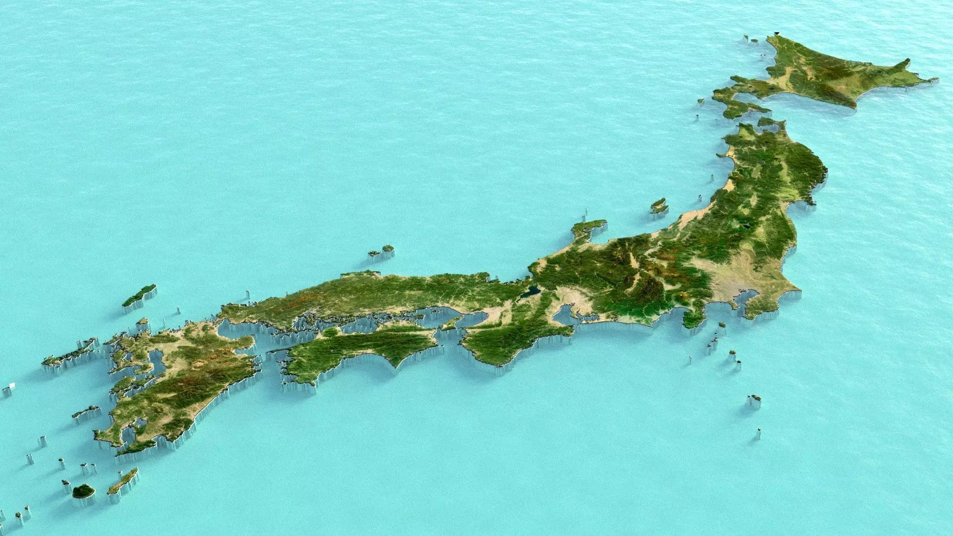 Japan Terrain Country 3D model