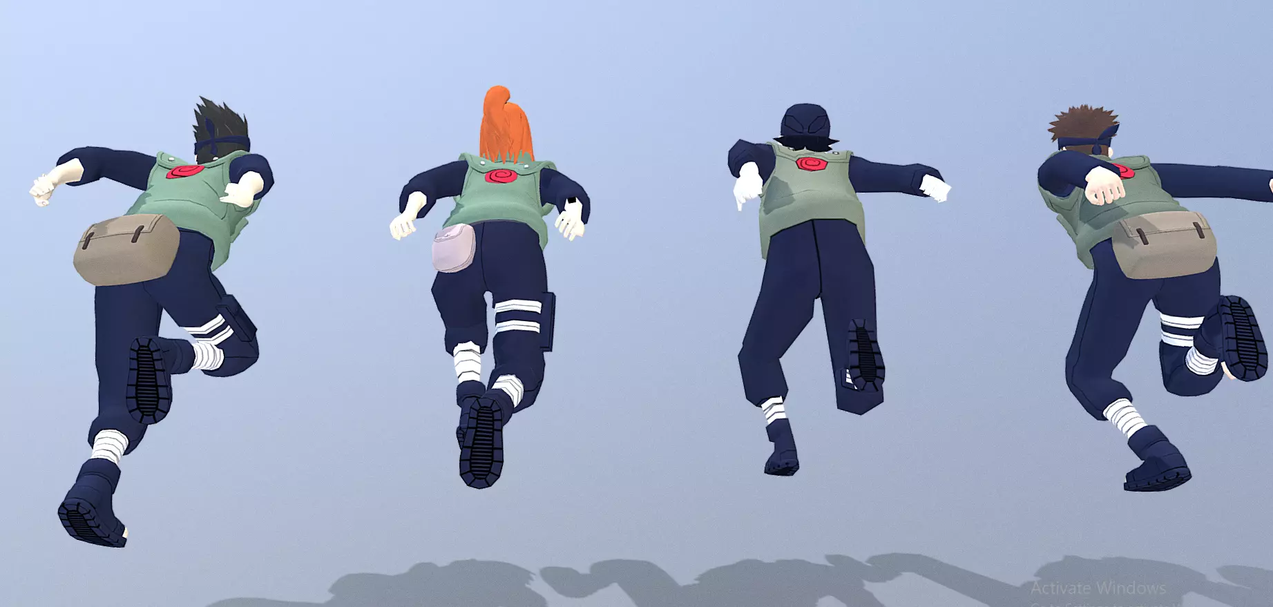 HIDDEN LEAF SHINOBI Idle Run fbx 3D model_2