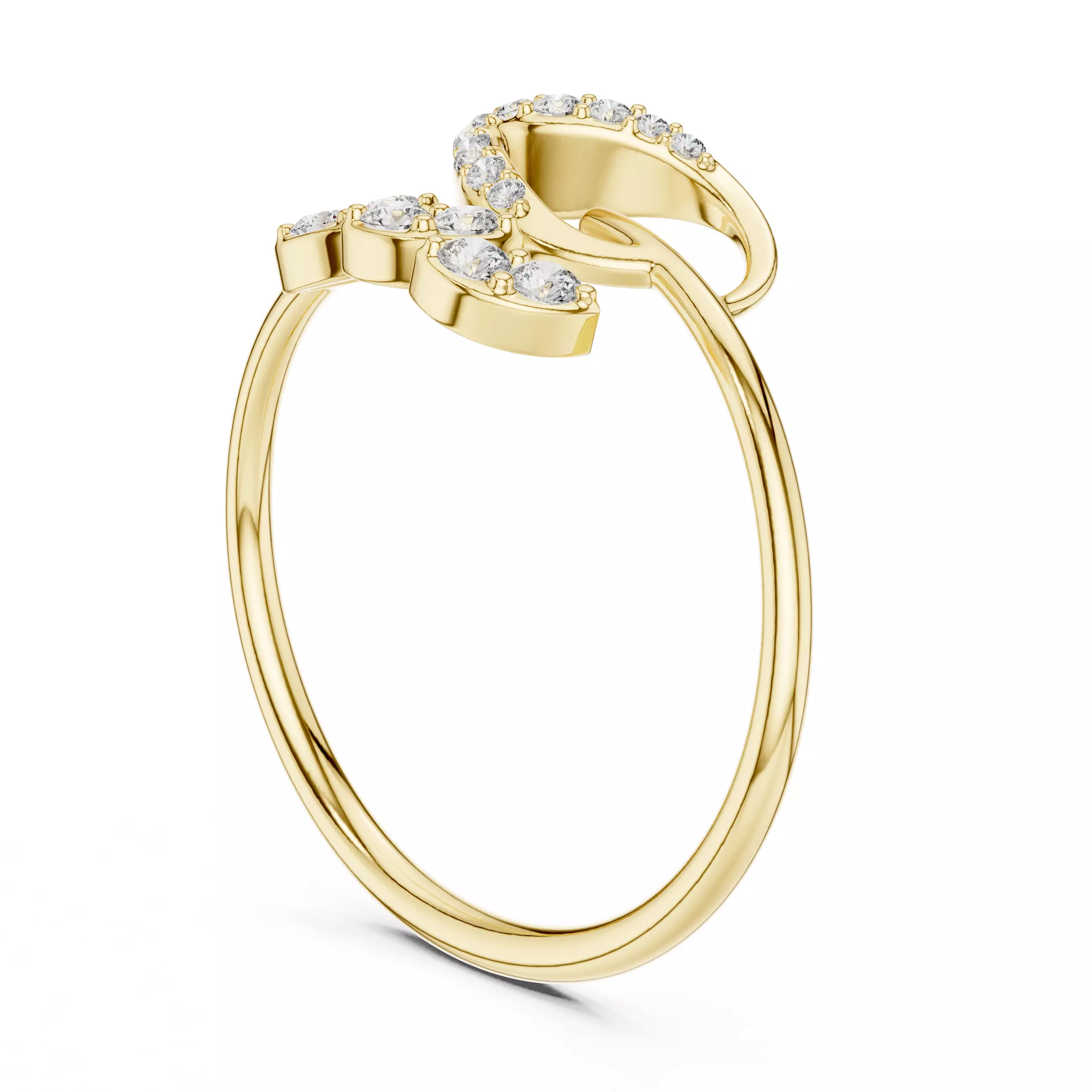 Bypass Shank Round Diamond Engagement Ring 3DM STL Video 3D print model_2