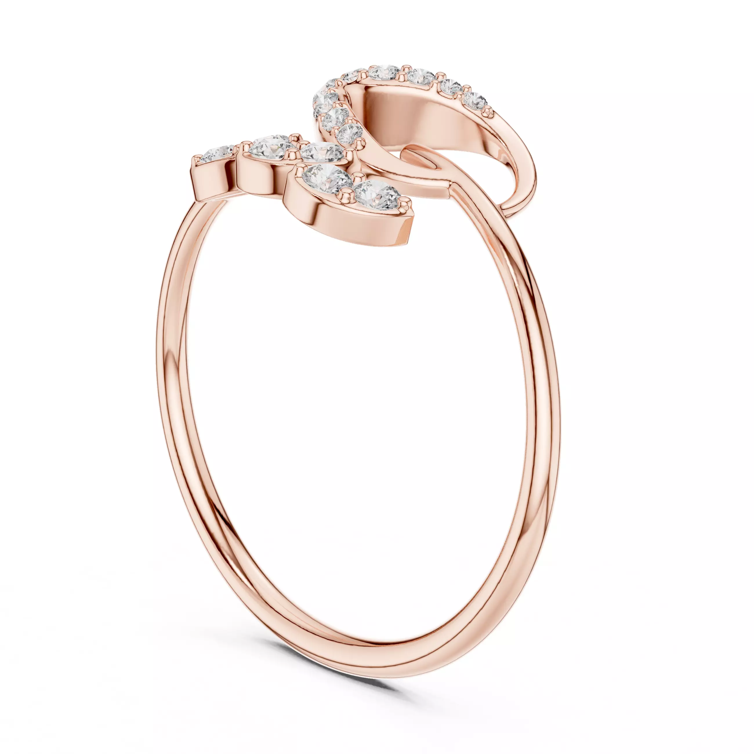 Bypass Shank Round Diamond Engagement Ring 3DM STL Video 3D print model_0