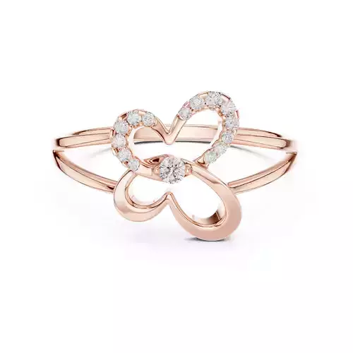 Round Diamond Butterfly Engagement Ring 3DM STL Video