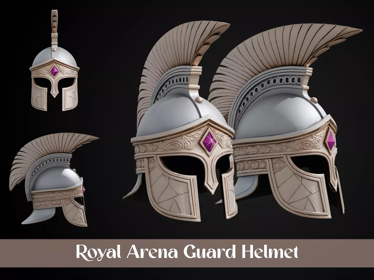 Stylized Gladiator Helmet - Royal Arena Guard 3D print model_0