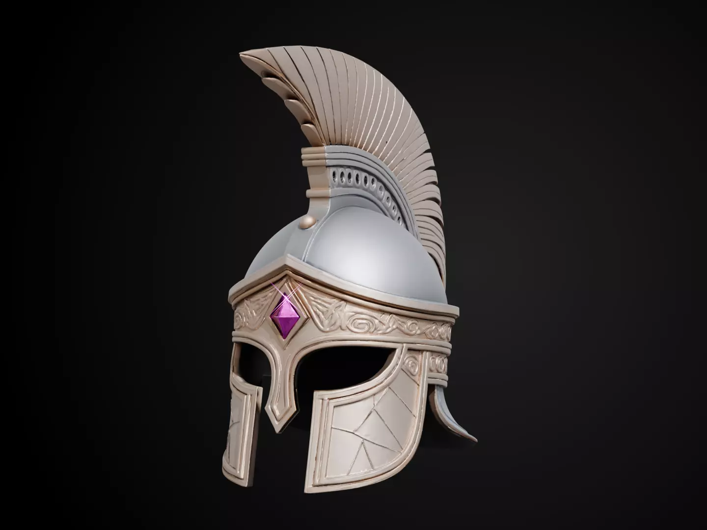 Stylized Gladiator Helmet - Royal Arena Guard 3D print model_11