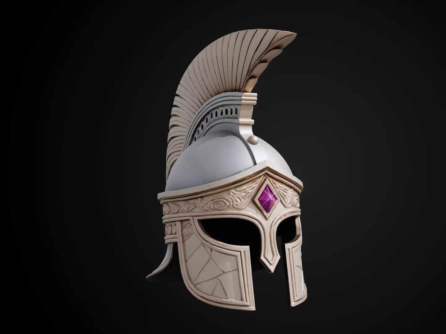 Stylized Gladiator Helmet - Royal Arena Guard 3D print model_1
