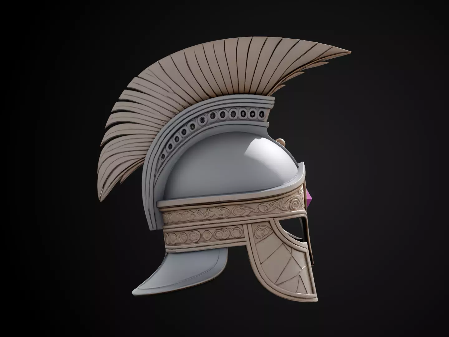 Stylized Gladiator Helmet - Royal Arena Guard 3D print model_3