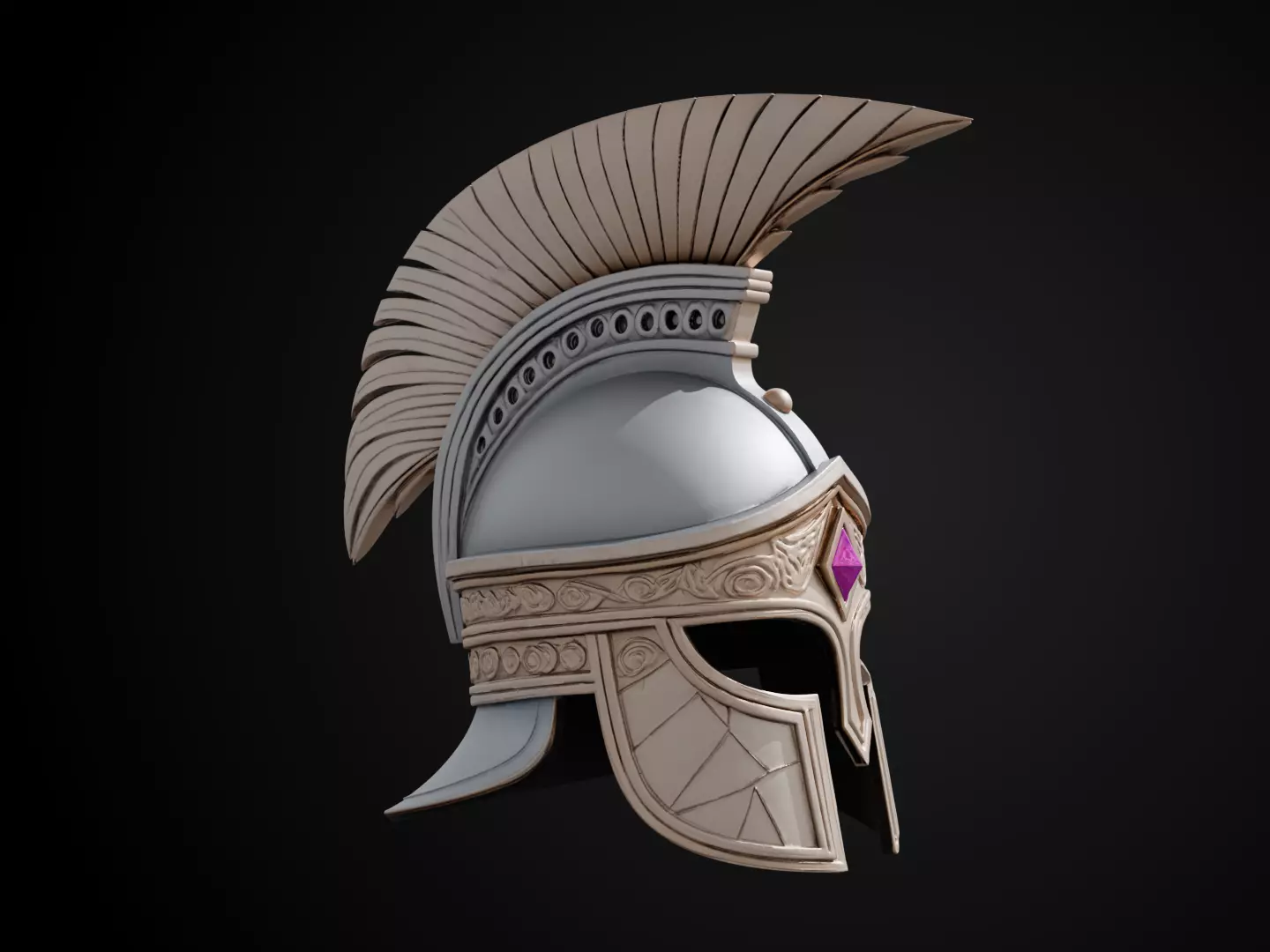 Stylized Gladiator Helmet - Royal Arena Guard 3D print model_2